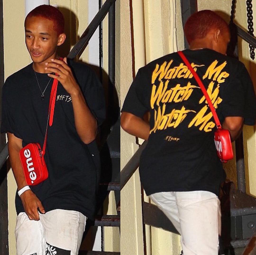 SPOTTED: Jaden Smith In MSFSTRep T-Shirt And Supreme x Louis Vuitton Bag