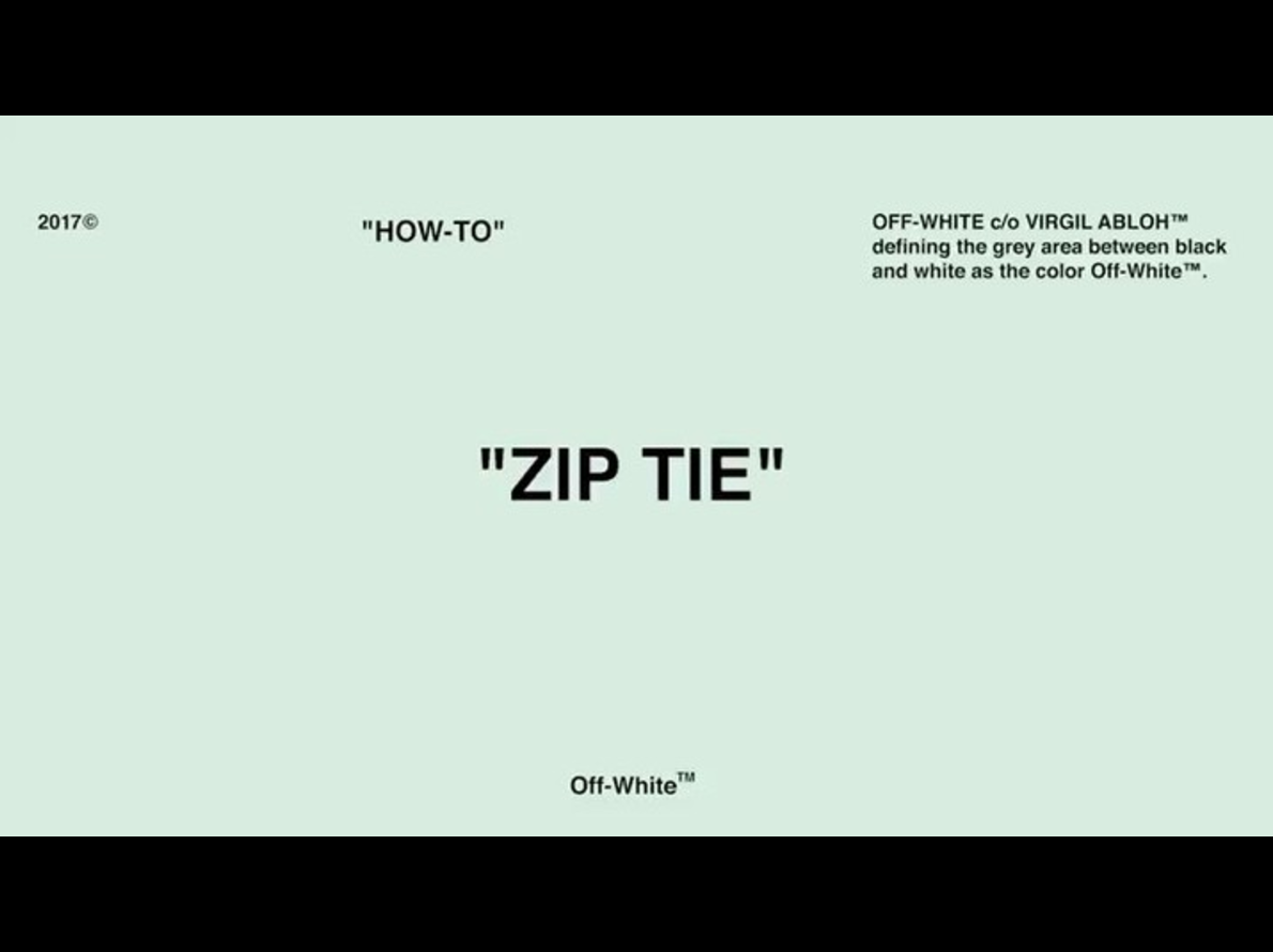 Off-White Share The “Zip Tie How-To” On Instagram