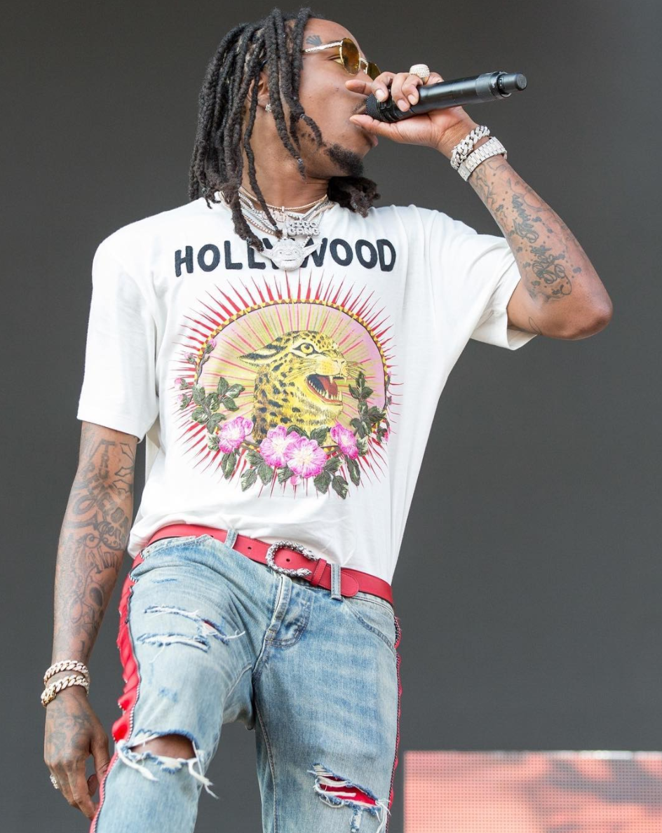 SPOTTED: Migos’ Quavo Performing In Womens Gucci T-Shirt