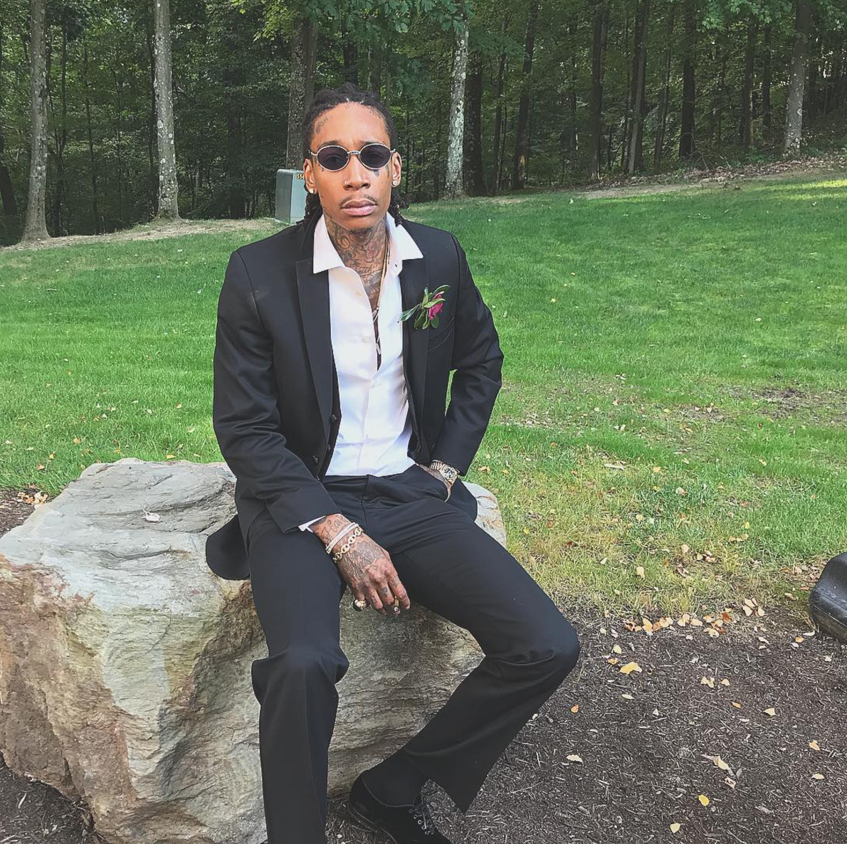 SPOTTED: Wiz Khalifa In A Black Suit