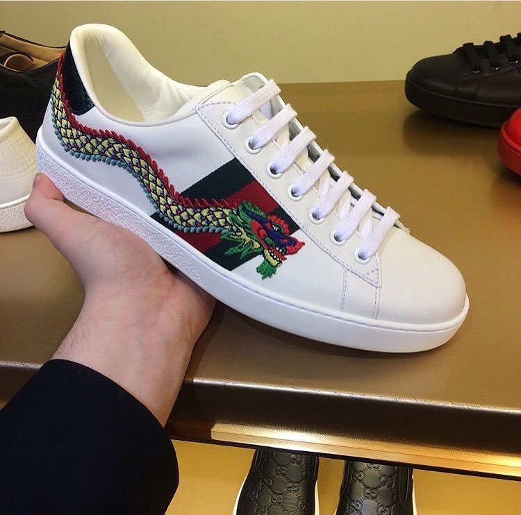 PAUSE or Skip: Gucci Ace Appliquéd Watersnake Sneakers