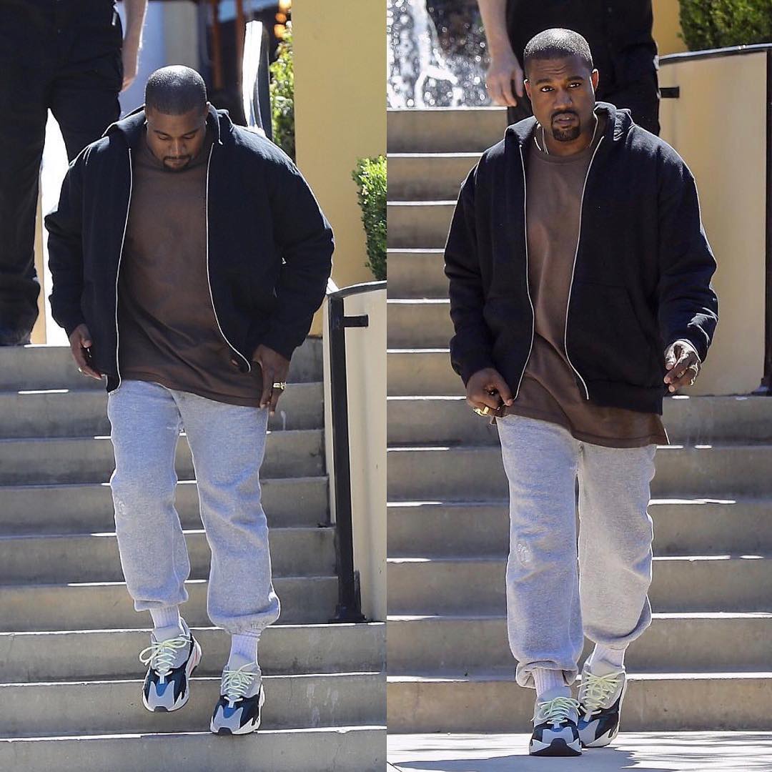 SPOTTED: Kanye West In adidas Originals Yeezy Wave Runners 700 Sneakers