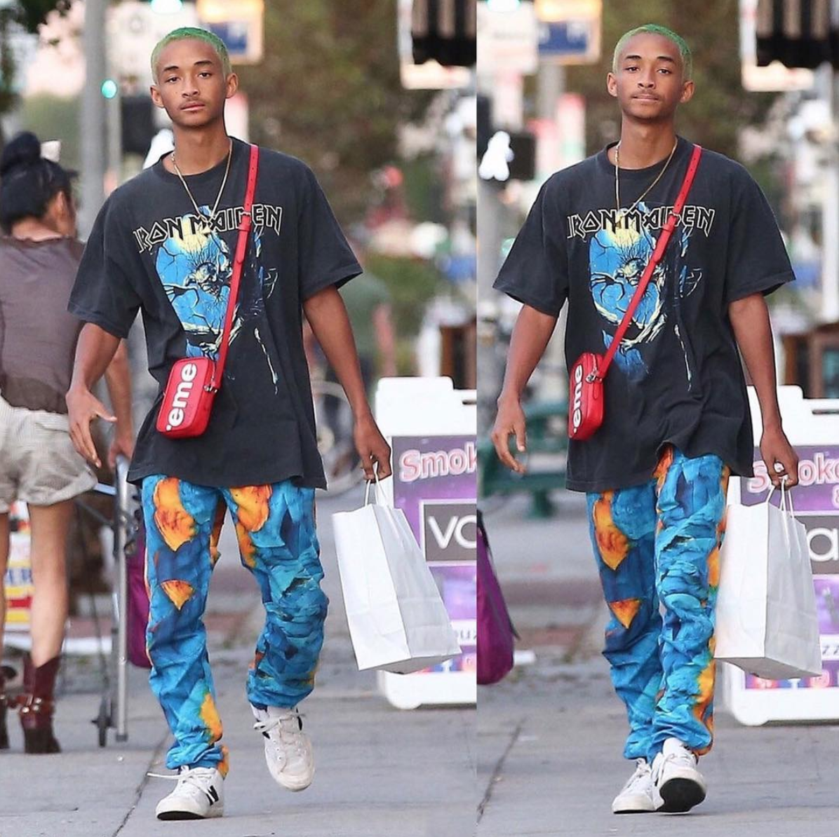 SPOTTED: Jaden Smith In Supreme x Louis Vuitton, G Star Jeans + New Balance Sneakers