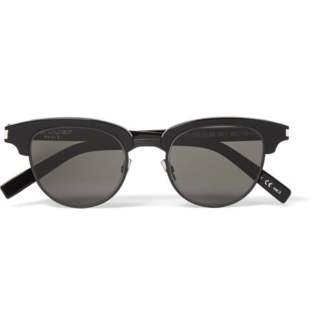 Saint Laurent D-Frame Acetate And Gunmetal-Tone Sunglasses