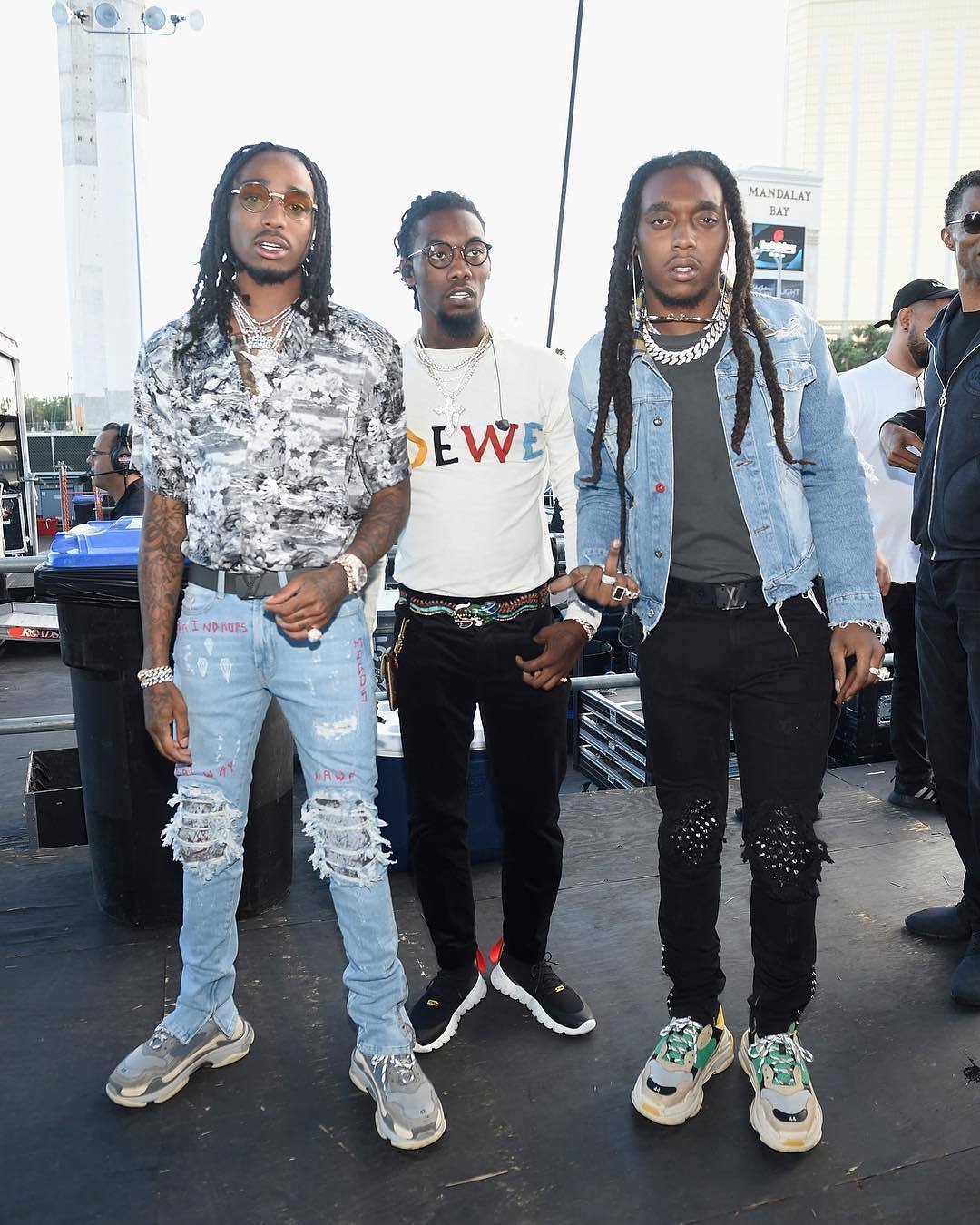 SPOTTED: Migos In Loewe, Gucci + Balenciaga Triple S Sneakers