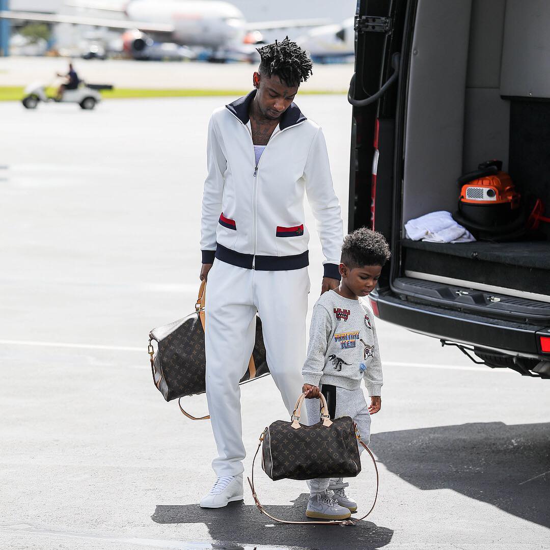 SPOTTED: 21 Savage and His Son Carrying Louis Vuitton Bags