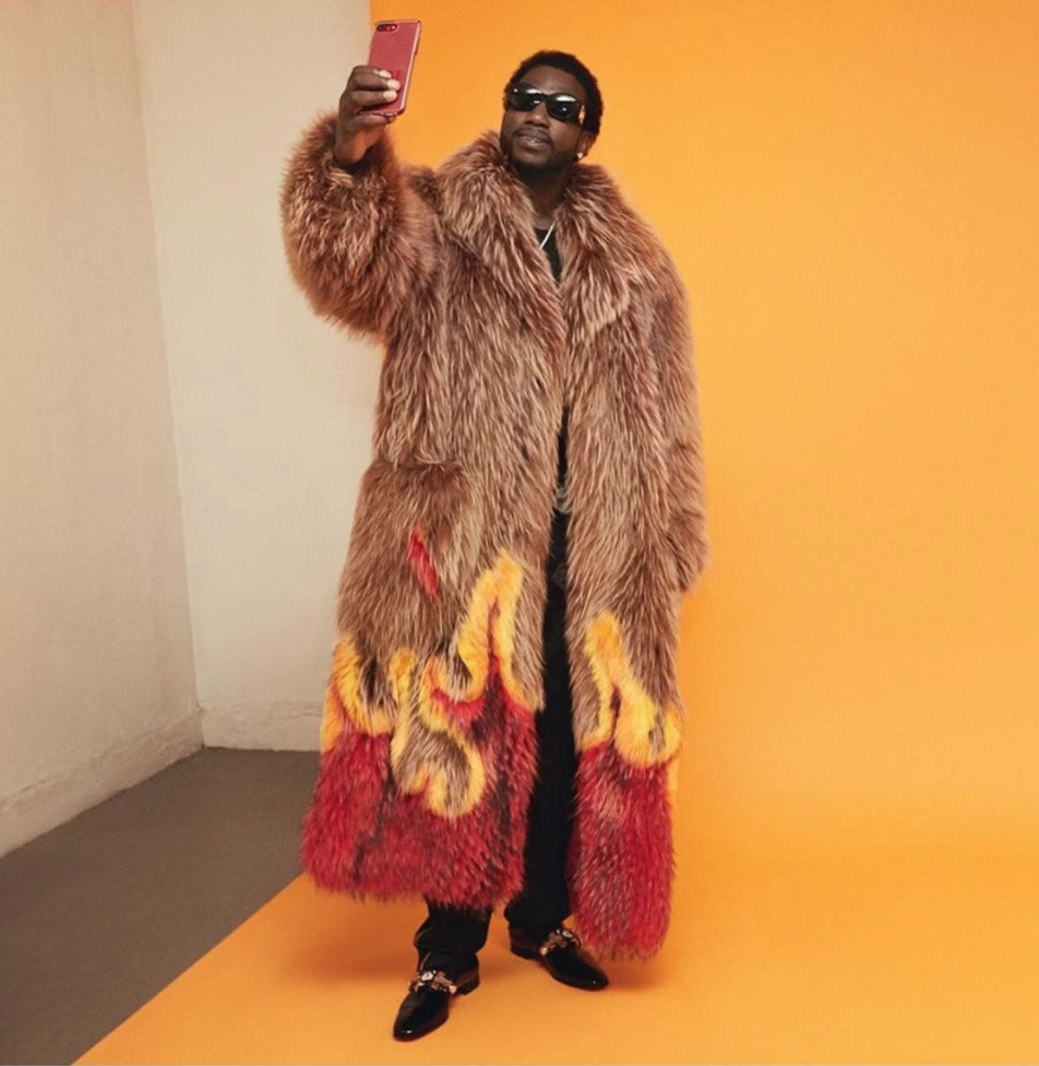 SPOTTED: Gucci Mane In Junjie SS18 Flame Fur Coat
