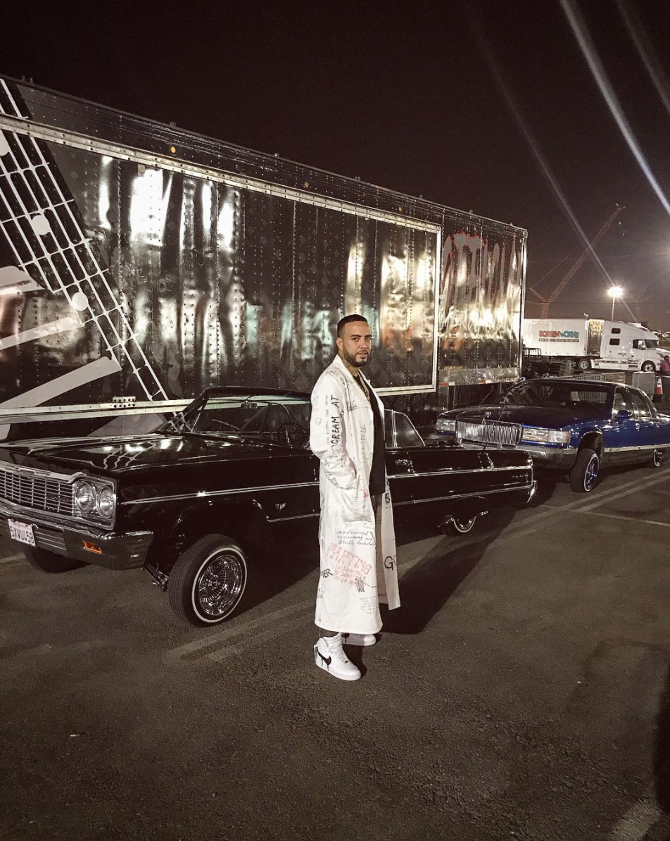 SPOTTED: French Montana in Raf Simons AW15 Lab Coat