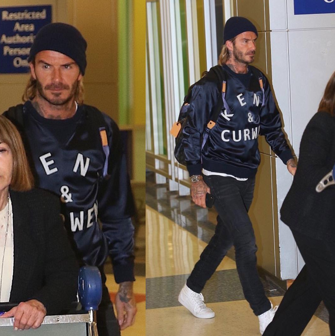 SPOTTED: David Beckham In Kent & Curwen Sweatshirt And Vans Sneakers