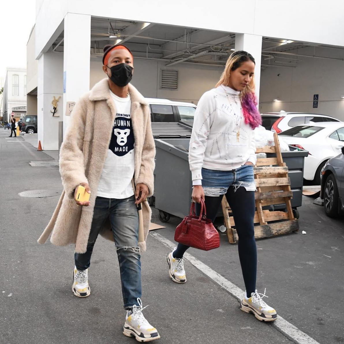 SPOTTED: Pharrell Williams Shopping In Celine Coat & Balenciaga Sneakers
