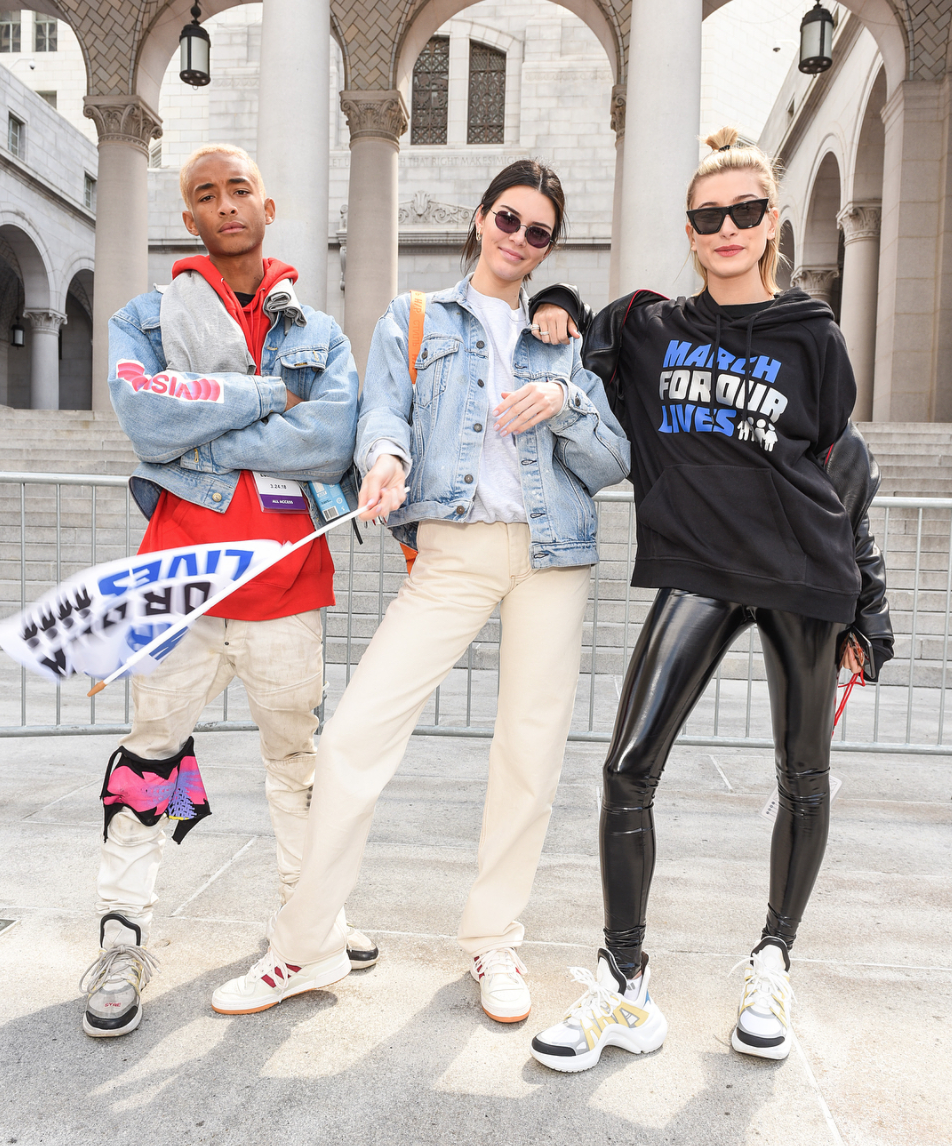 SPOTTED: Jaden Smith In LV Sneakers With Kendall Jenner & Hailey Baldwin