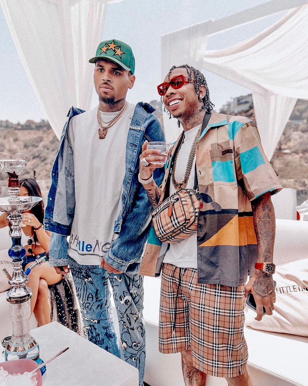 SPOTTED: Tyga and Chris Brown Sport Chanel, Burberry, Amiri and More