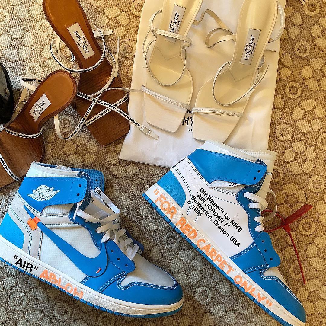 A Close Look at Virgil Abloh’s Air Jordan 1 “UNC” Met Gala Footwear
