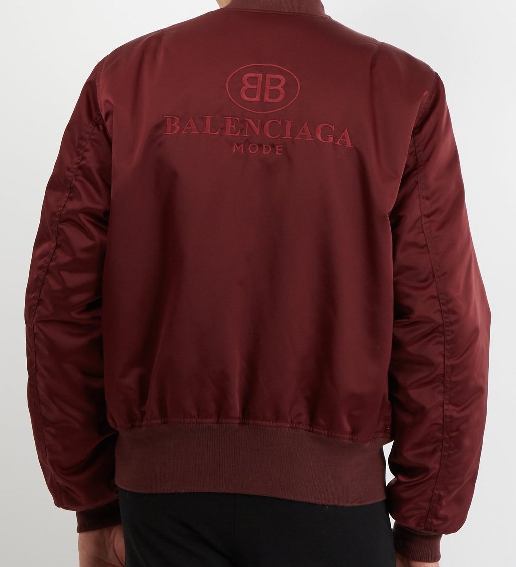 BALENCIAGA Logo-embroidered bomber jacket