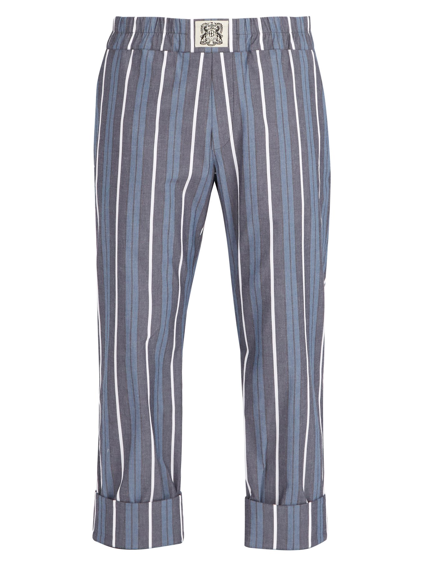 CONNOLLY STRIPED COTTON BLEND TROUSERS