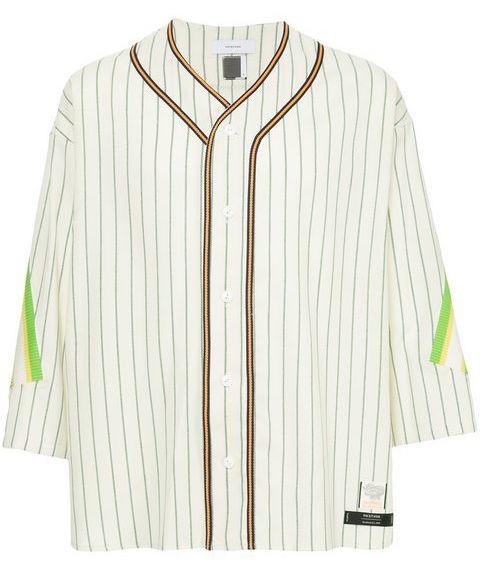 Facetasm x Woolmark striped baseball shirt