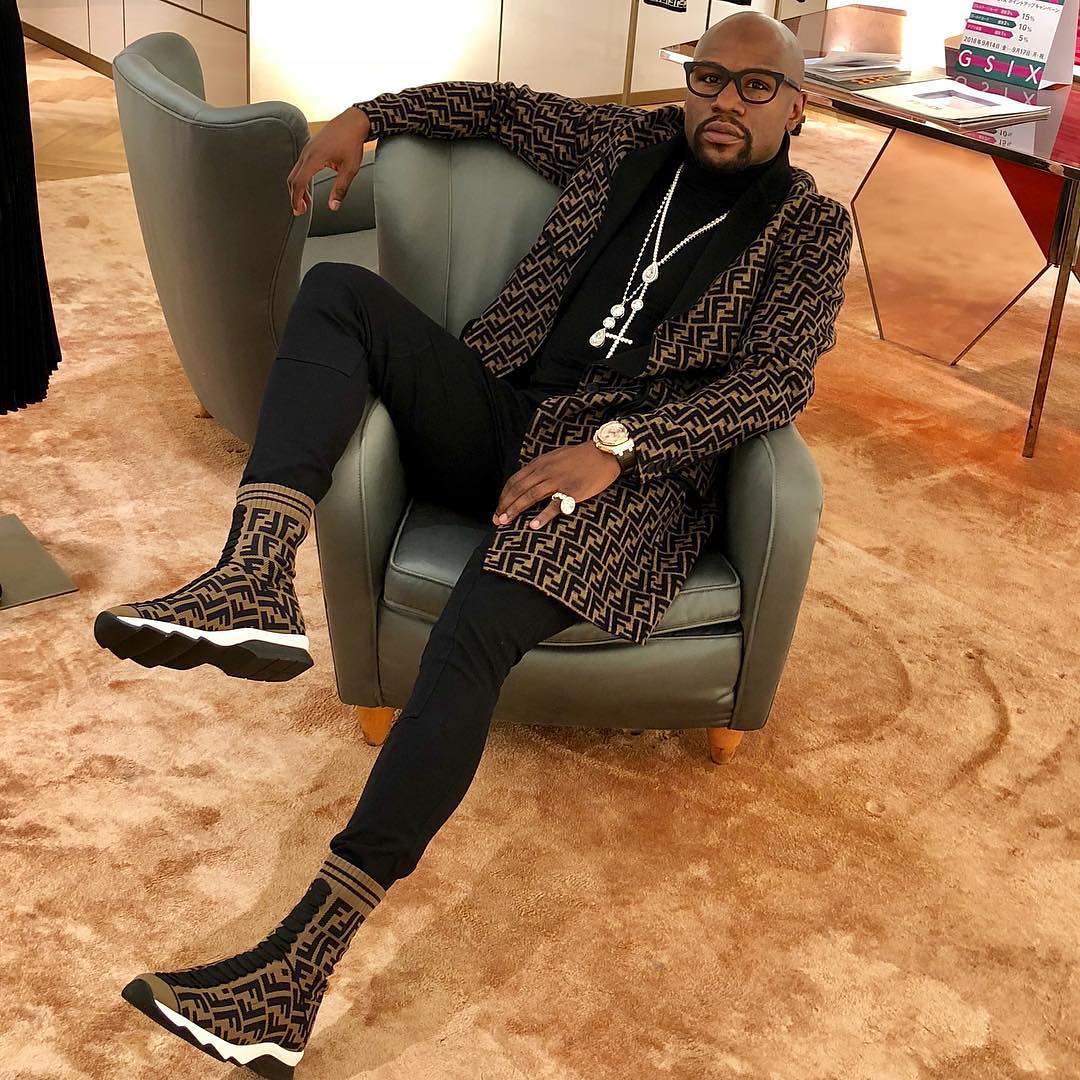 SPOTTED: Floyd Mayweather Rocks Fendi from Head to Toe