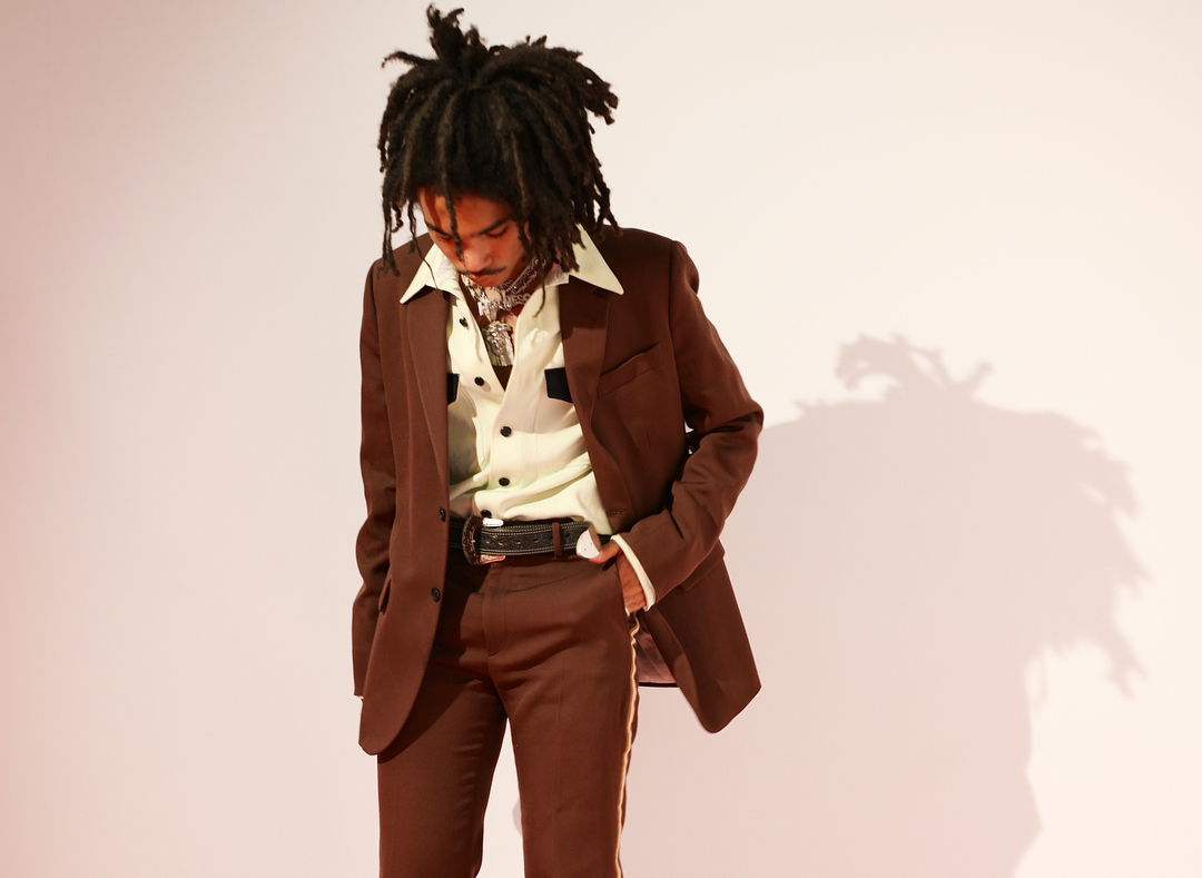 SPOTTED: Luka Sabbat Rocks Brown Suit with Mint-Hued Shirt