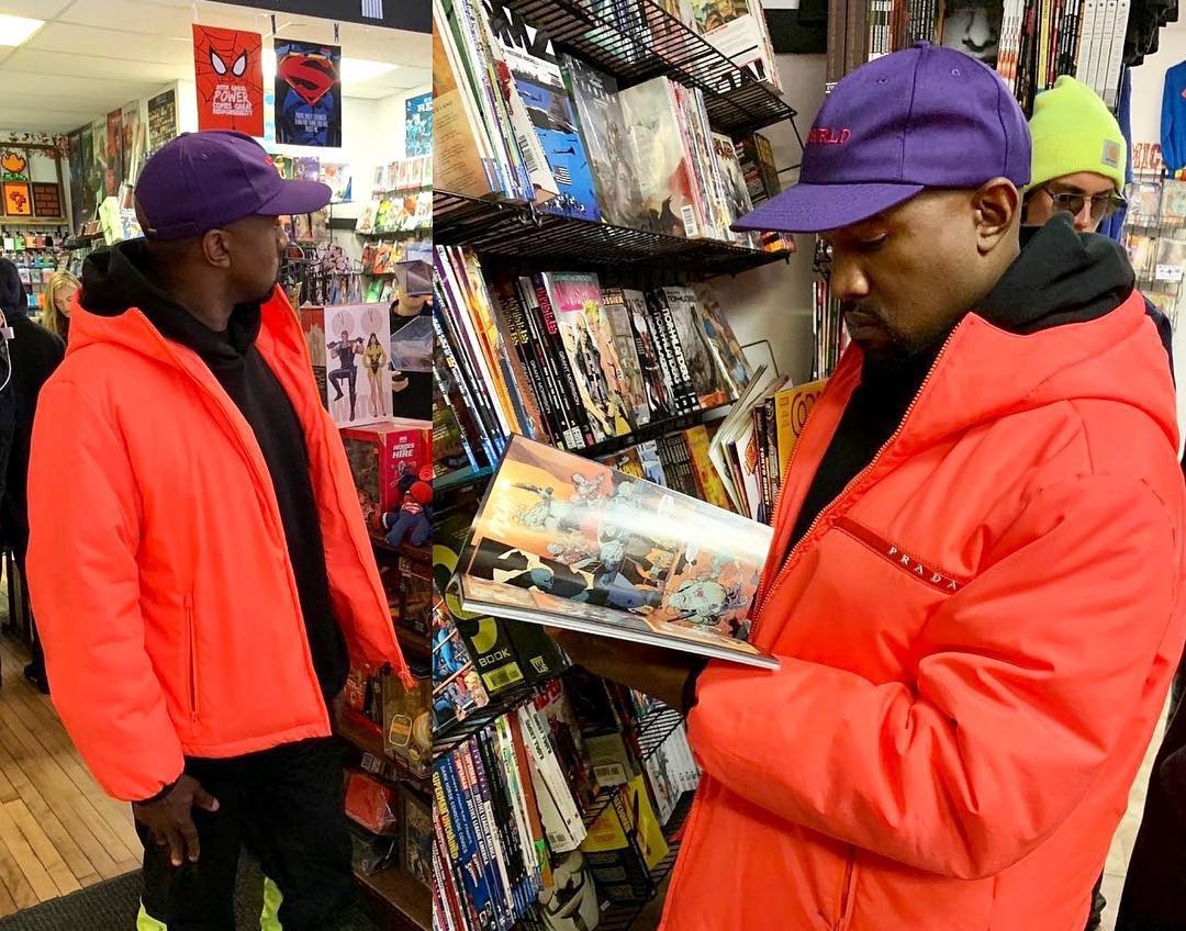 SPOTTED: Kanye Sports Gore-Tex, Prada and YEEZYs at the Comic Book Store