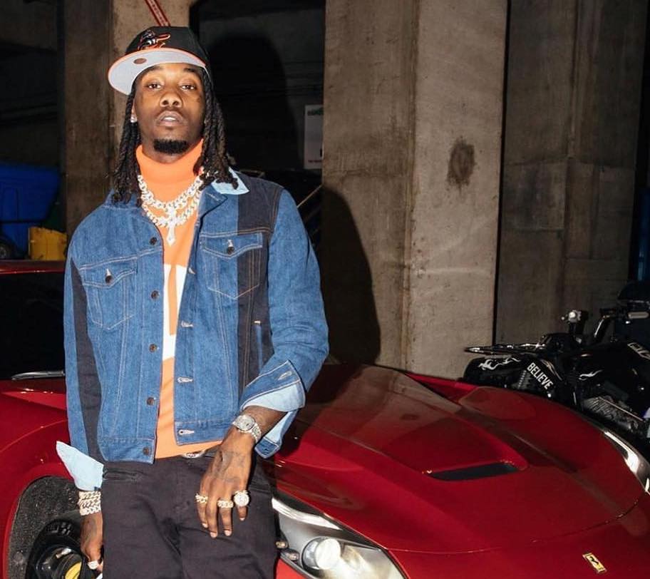 SPOTTED: Offset Leans on his Ferrari in Gosha & Gucci