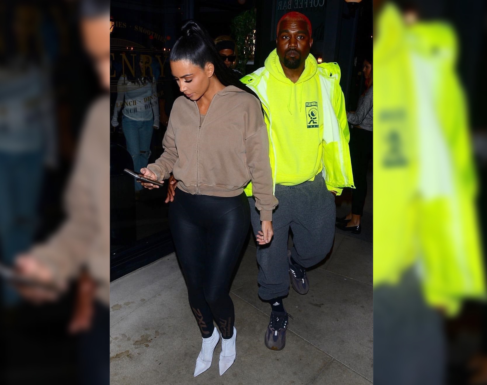 SPOTTED: Kanye West and Kim Kardashian Go for Contrasting Bold and Subtle Aesthetics
