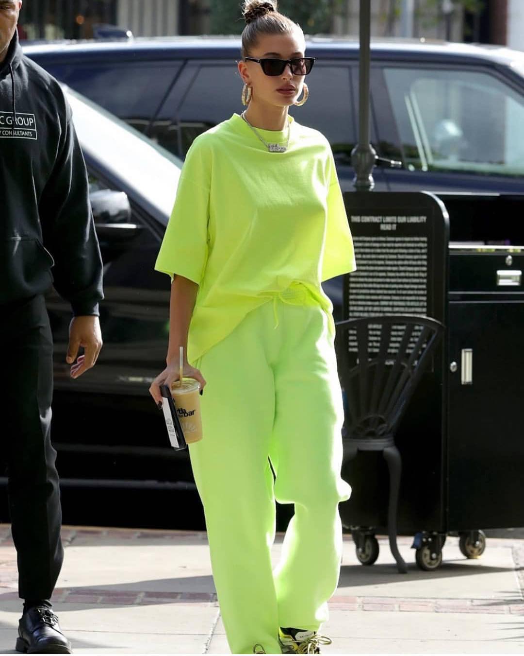 SPOTTED: Hailey Bieber Opts for All Neon in West Hollywood