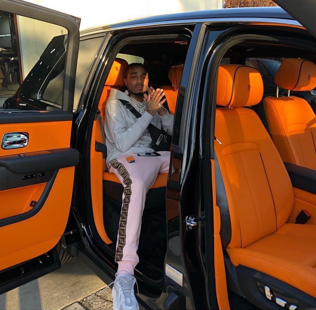 SPOTTED: Quavo Rocks Fendi and YEEZY from His Rolls Royce