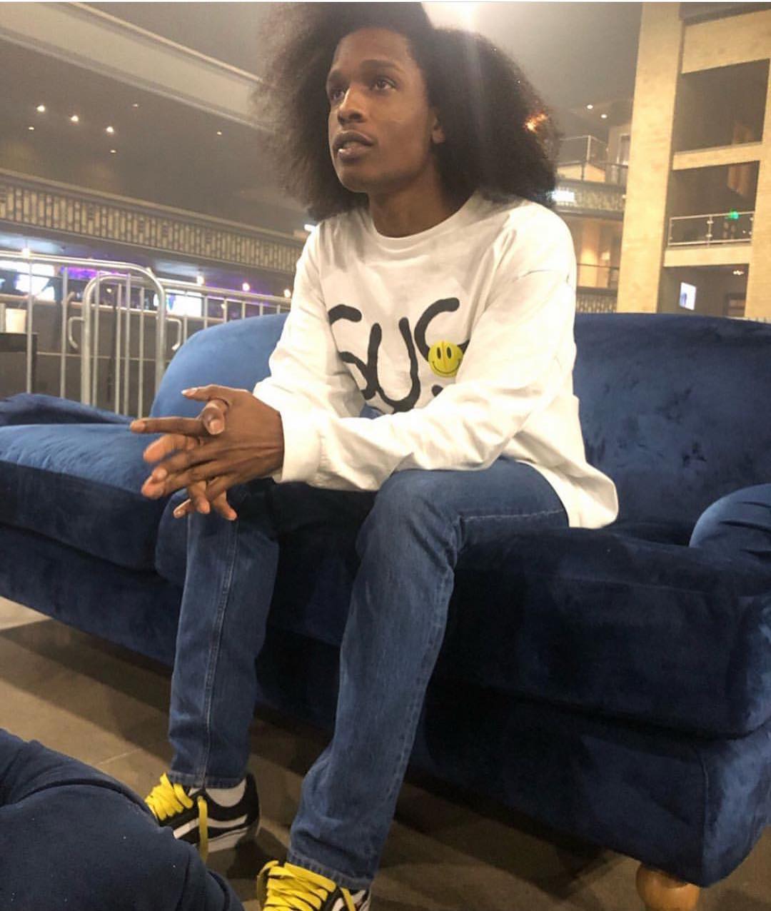 asap rocky yellow laces into vans