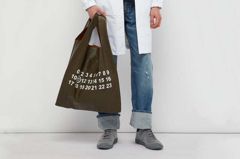 PAUSE or Skip: Maison Margiela Premium Leather Logo-Print Tote Bag