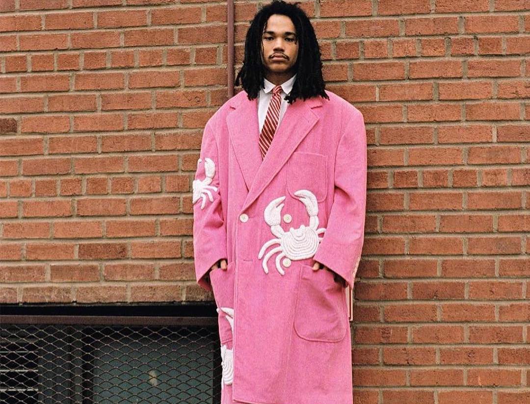 SPOTTED: Luka Sabbat in Electric Pink Thom Browne Coat & Louis Vuitton SS19 Sneakers
