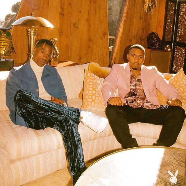 Travis Scott pose for photographers in the press room at the 35th annual  MTV Video Music Awards at Radio City Music Hall in New York City on August  20, 2018. Photo by