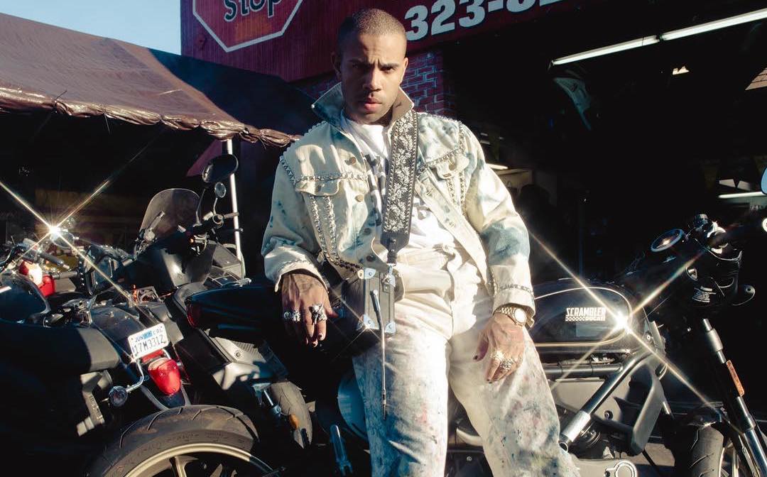 SPOTTED: Vic Mensa Rocks Bedazzled Paint Splattered Denim Two-Piece
