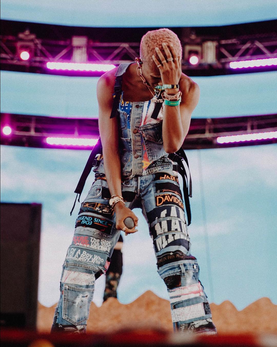 SPOTTED: Jaden Smith Hits Coachella Stage in Patchwork Denim