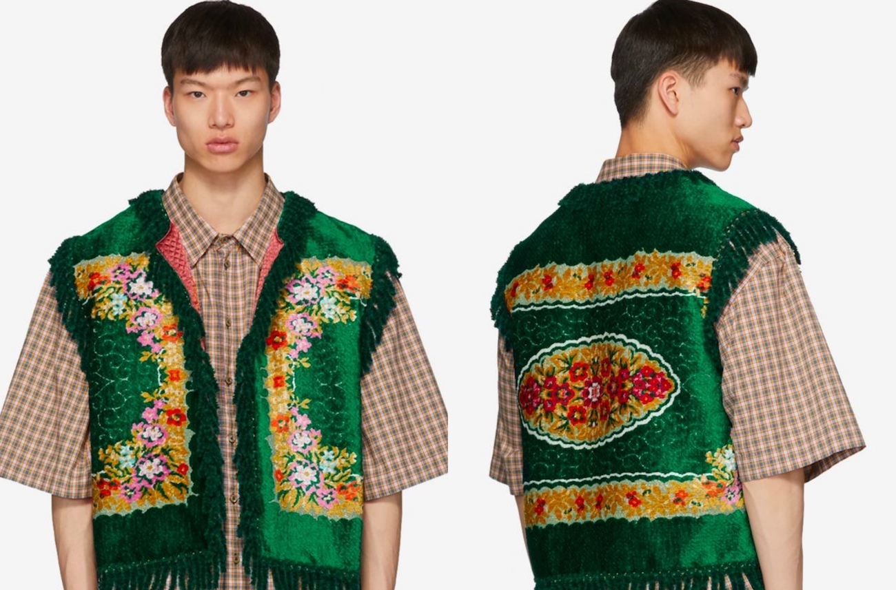 Gucci Releases Victorian-esque Green Floral Velvet Jacquard Vest