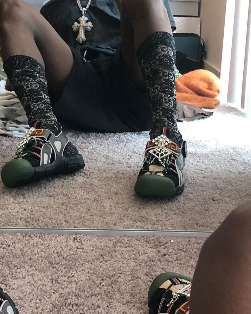 SPOTTED Ian Connor in Bedazzled Gucci Sandals & Gucci Socks PAUSE