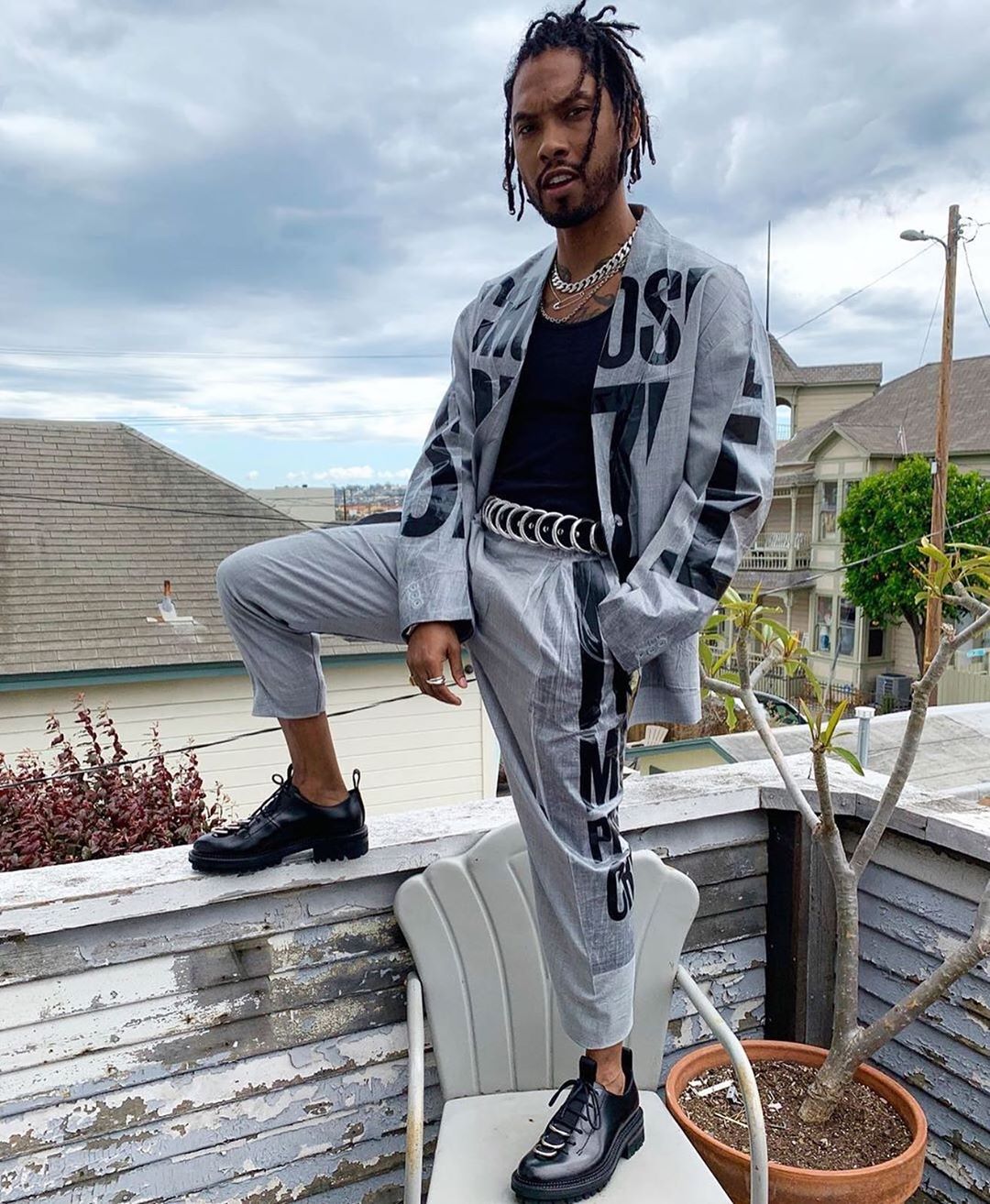 SPOTTED: Miguel in Doublet Set, DSquared2 Shoes & More