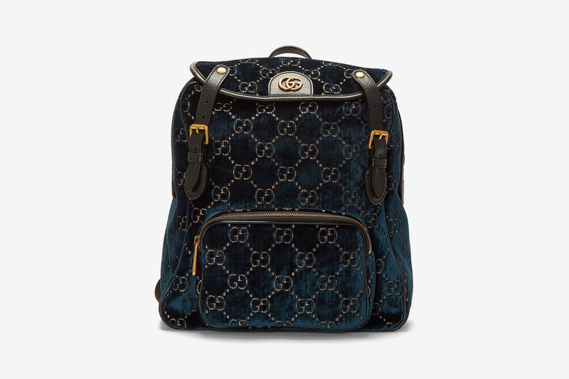 Gucci Drops Gold Accented Velvet Backpack