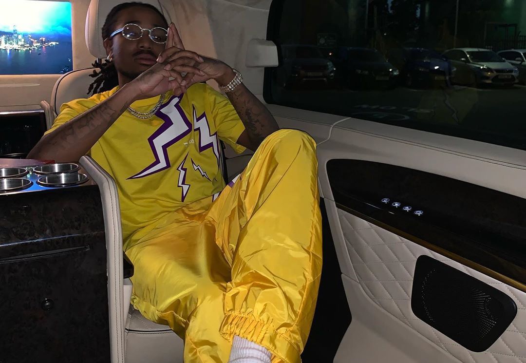 SPOTTED: Quavo Flexes in Laker Gold & Maison Margiela Sneakers