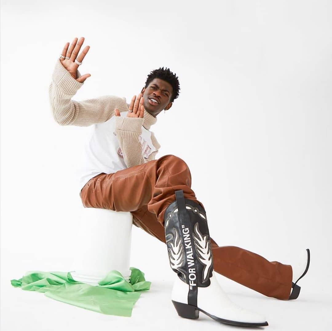 SPOTTED: Lil Nas X in Off-White’s “For Walking” Cowboy Boots