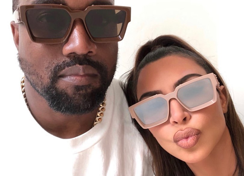 SPOTTED: Kim & Kanye West Show Off Custom LV 1.1 Millionaire Sunglasses