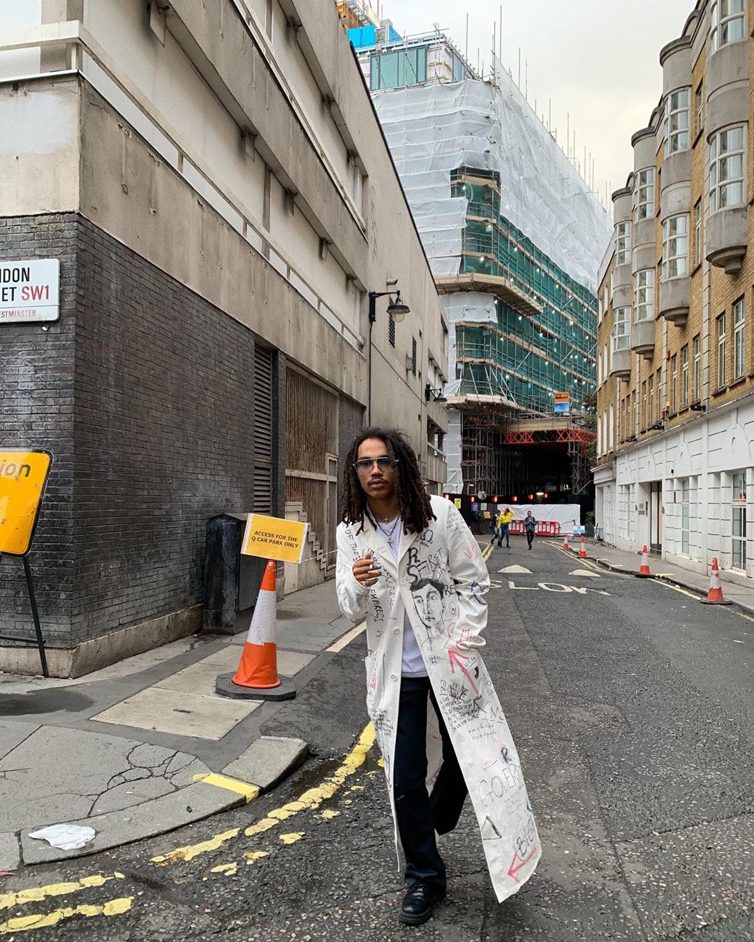 SPOTTED: Luka Sabbat in Raf Simons Lab Coat During LFW