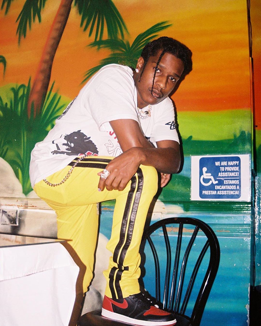 SPOTTTED: A$AP Rocky In Vlone Pants & Air Jordan 1's – PAUSE Online | Men's Fashion, Street Fashion News & Streetwear