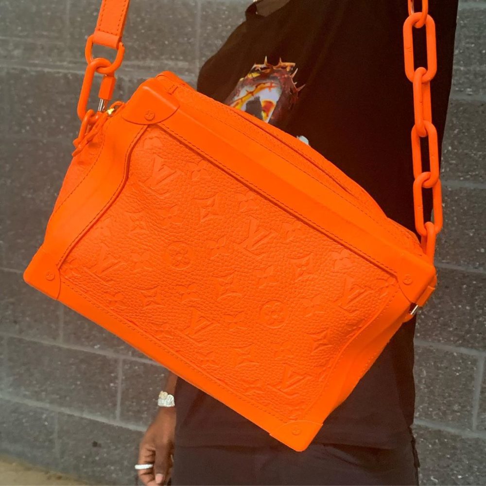 SPOTTED: Lil Uzi Vert Flexes Orange LV Case Bag & Aleali May AJ1 ...