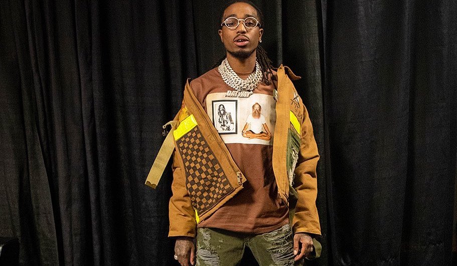 SPOTTED: Quavo In Work-wear Inspired Jacket, Distressed Jeans & Nike Dunks