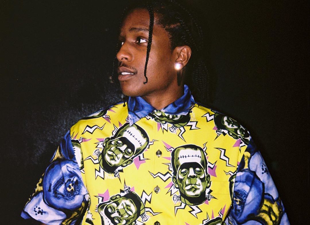 SPOTTED: A$AP Rocky In Prada Shirt & Printed Jeans