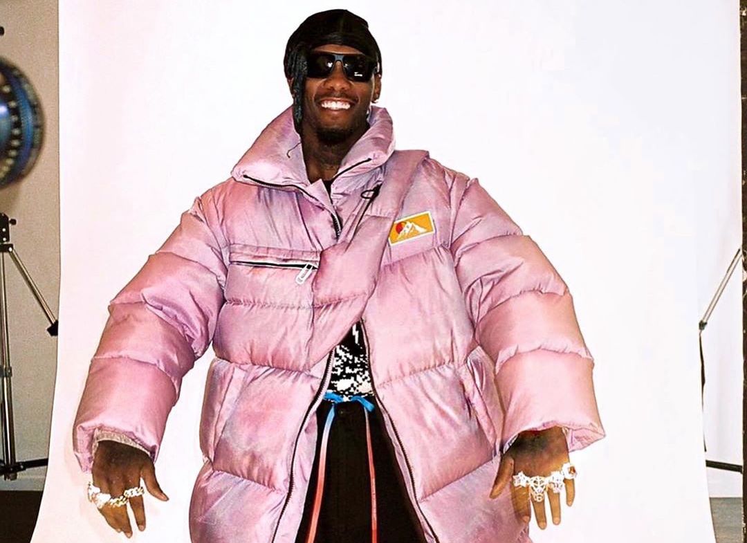 SPOTTED: Offset in OFF-WHITE’s Purple Padded Puffer Coat