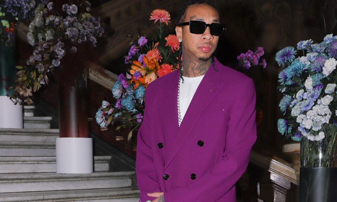 SPOTTED: Tyga Rocks Purple Suit To Berluti