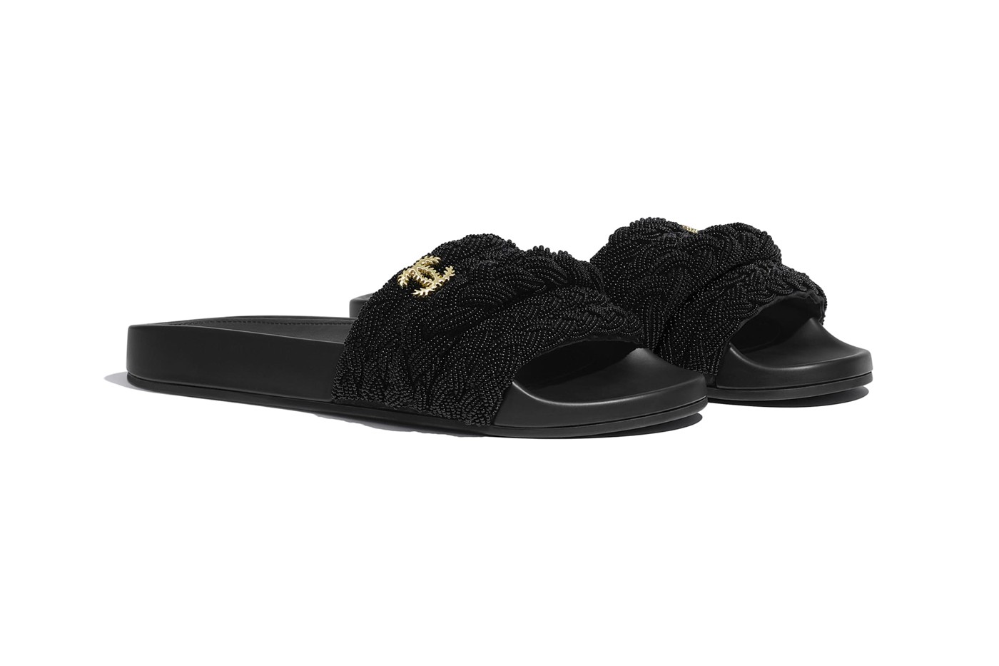 Chanel Blacked Out Luxurious Slides