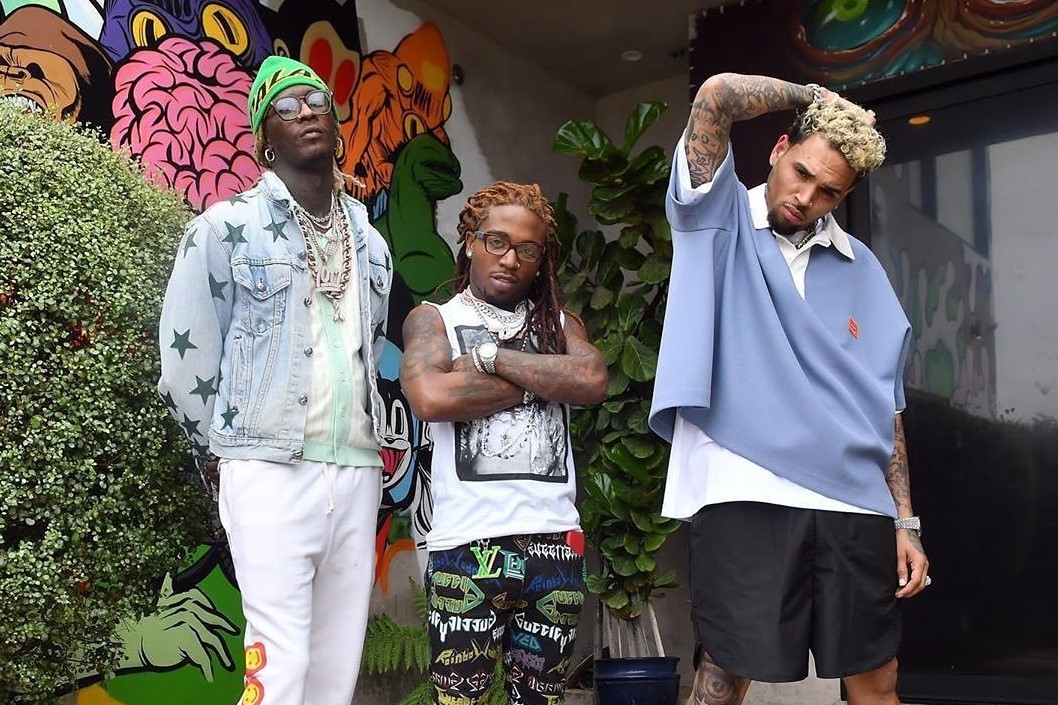 SPOTTED: Young Thug, Jacquees and Chris Brown Flex Fits