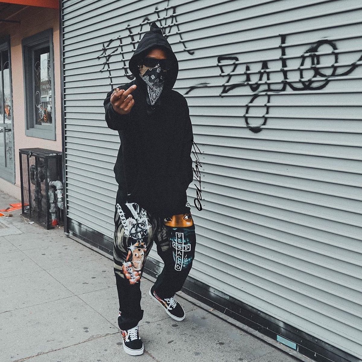 SPOTTED: A$AP Rocky in his own Vlone Merch & Vans